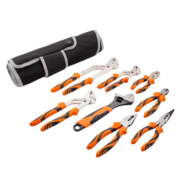 8-Piece Pliers Set, 12"/10"/8" Groove Joint Pliers, 8" Linesman's Pliers, 6" Slip Joint Pliers, 8" Long Nose Pliers, 6" Diagonal Cutter